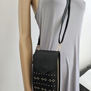 Small Black Stud Crossbody Bag